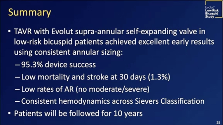 TAVR Shows Favorable Safety in Patients with Bicuspid